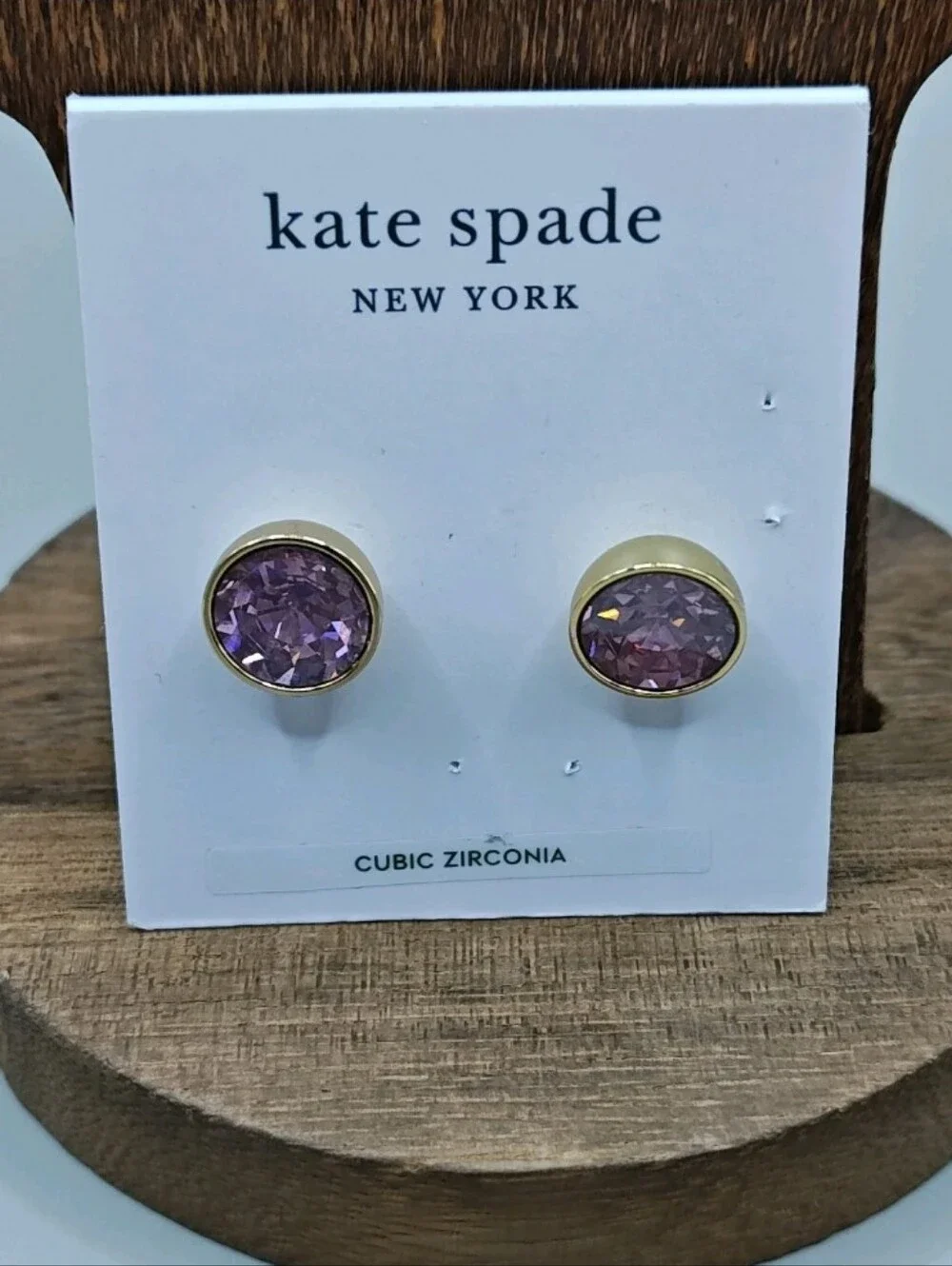 Kate Spade New York Reflecting Pool Light PinkStud Earrings Omega Backs New